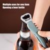 Abrebotellas 3 en 1, Levantador de tapas de cerveza portátil y Cortador de papel de aluminio, Sacacorchos de palanca con mango antideslizante, Gusano de acero inoxidable, Herramienta de cocina y bar