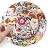 56PCS Cute Animal Stickers - Embroidered Cartoon Cat & Dog Designs for Earphones, Water Bottles, Stationery, and Guitars