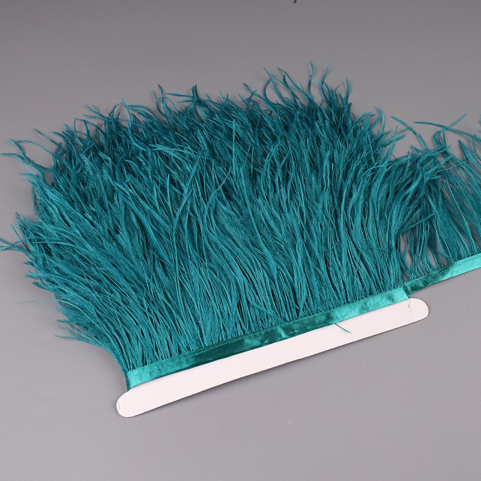 Feather10-15cm Ostrich Feathers Trim Plumes Ribbon Selvage For DIY Wedding Dress Decoration Handiwork Crafts Accessories