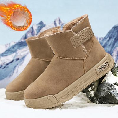 Zimné snehule pre mužov Teplé chlpaté členkové čižmičky z umelej semišovej kože s podšívkou z umelej kožušiny Pánska protišmyková obuv na chôdzu Vysoké topánky Pohodlné mini krátke čižmy