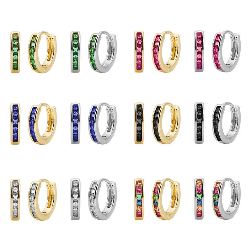 Minimalist Micro Paved Zircon Single Row Hoop Earrings Chic Advanced Sense Versatile Ear Buckle Jewelry For Women