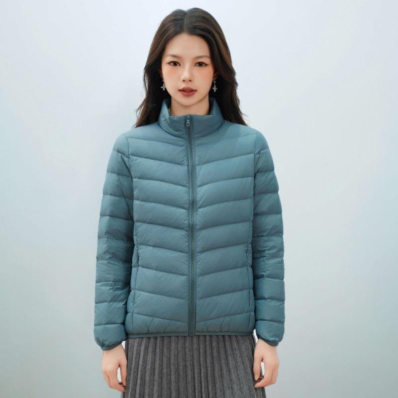 Women's new national standard 90 down simple down solid color women's stand-up collar women's clothing light down jacket women