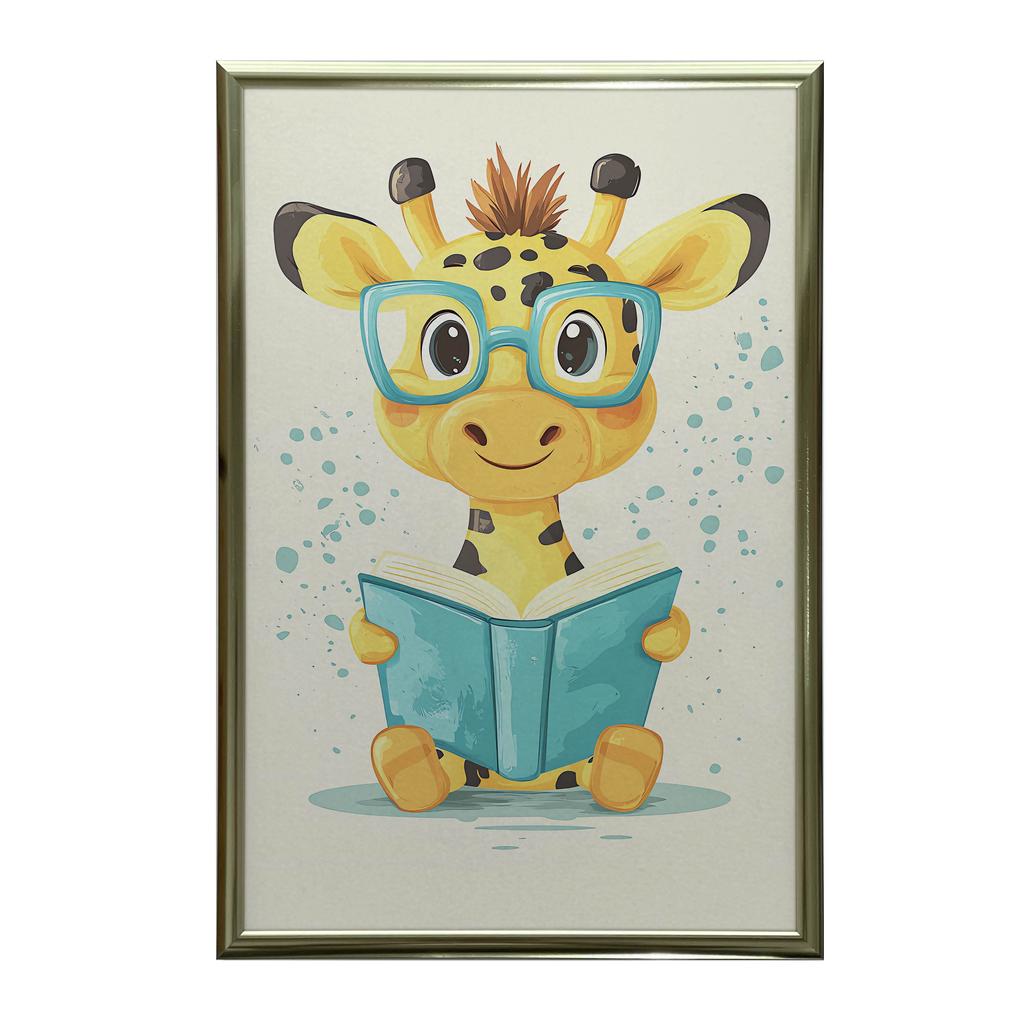 Plakat Wesoła Żyrafa W Krainie Baśni Plakat Wesoła Żyrafa W Krainie Baśni, 50X70 Cm, Bez Ramy, Papier Matowy 230 Gsm
