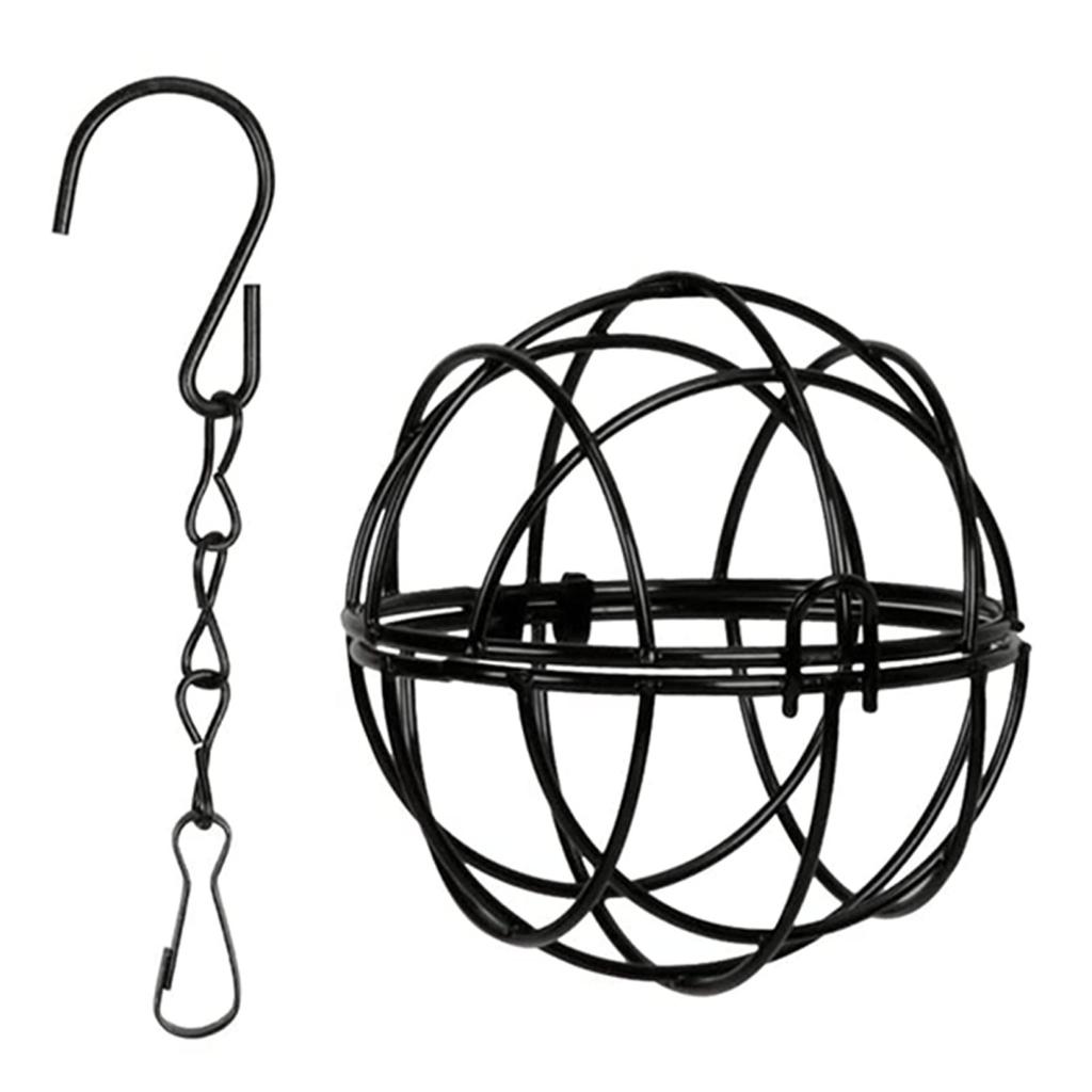 Round Shape Metal Bird Feeders Hanging Bird Food Holders for Attracting Woodpecker Robin