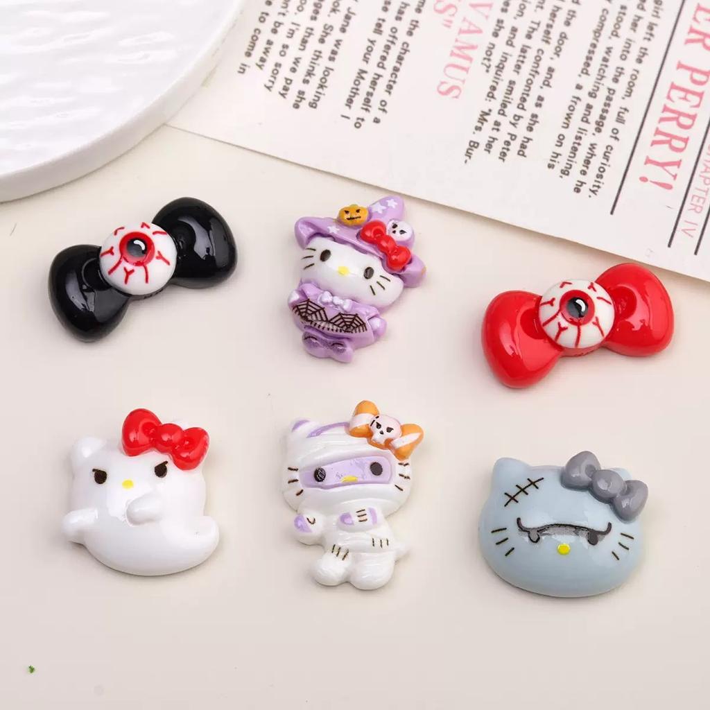 10 Pcs New Mini Kawaii Cartoon Animal Halloween Cat Resin Scrapbook Diy Jewellery Children Gift Hairpin Accessories A140