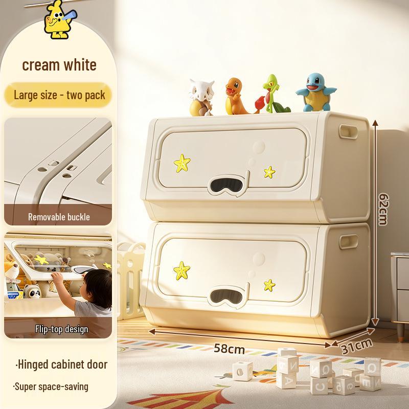 Living Room Large Capacity Plastic Storage Cabinet for Clothes, Snacks, and Toys