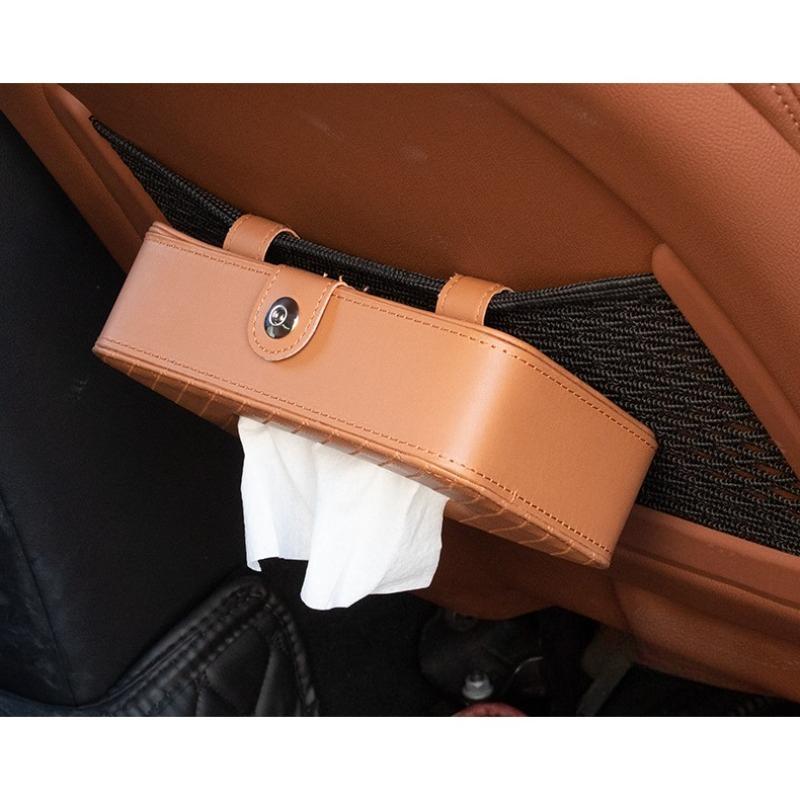 Car Tissue Bag, Leather Sunshade Car Backrest Paper Box, Car Tissue Box