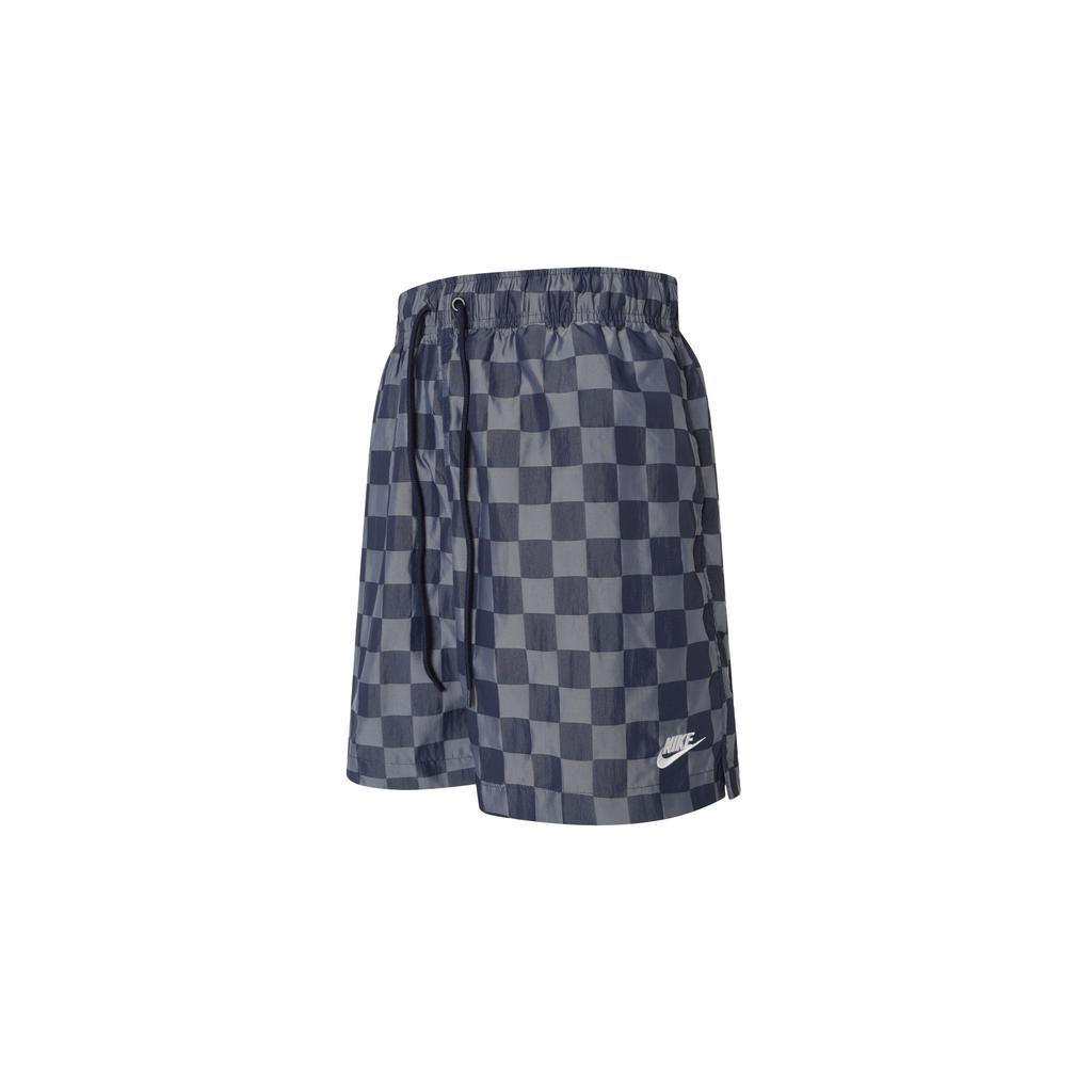 Nike Club Logo Embroidered Checkered Comfort Casual Shorts Men bottoms Navy-Blue FN3099-410