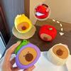 Cartoon Hanging Rope Storage Bag Portable Round Silicone Coin Purse Vegetable Capybara Pouch  Women