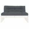 VidaXL Center Sofa, Seat with Backrest and Padded Cushion, Outdoor Garden Patio Terrace Furniture, White Pine Wood 825759