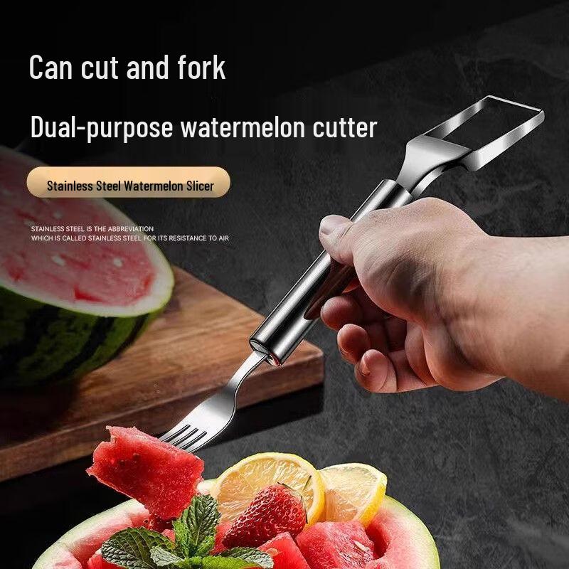 Zunwei Stainless Steel Double-Headed Watermelon Slicer & Fork Tool (2-Pack)