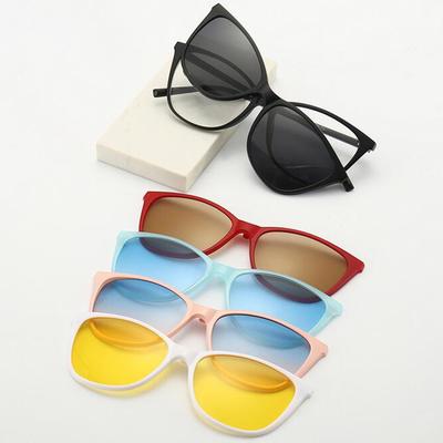 2340D Cat Eyes  Thin Frame Magnet Clip Myopia Glasses 0 -0.5 -1.0 -2.0 -2.5 -3.0 -3.5 -4.0 -5.0 To -6.0