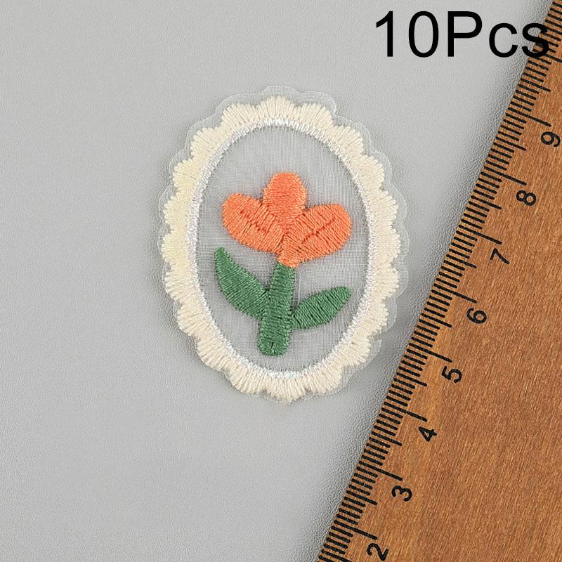 10pcs Embroidered Cute Flower Heart Patches Applique for Backpack Shoes Hats Scrapbooking Decoration DIY Sewing Accessories
