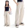 Youduo Girls' Thin Wide-Leg Casual Summer Pants
