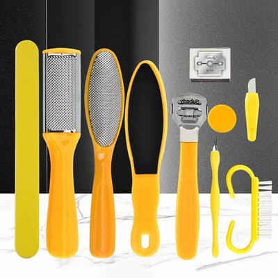 10 pièces/ensemble Kit de pédicure Profession râpe lime à pied callosités grattoir Kit d'outils de soin des pieds