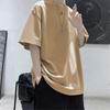 Maglietta estiva da uomo e da donna in 100% cotone, a maniche corte, ampia, casual, basica, girocollo, tinta unita, oversize