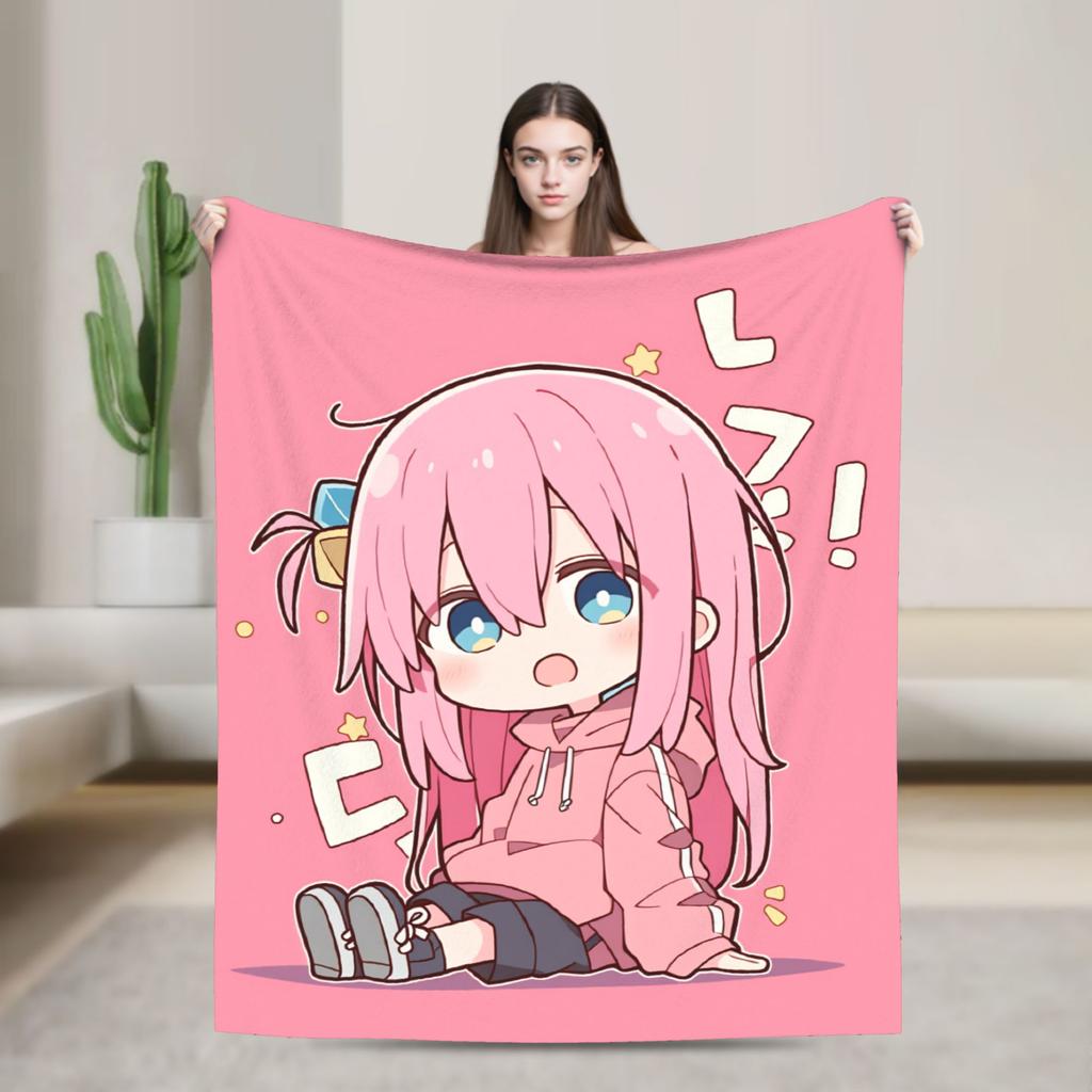 Bocchi the Rock Plush Blanket Girls Boys  Flannel Bedding Throws For Couch Chair Warm Soft Custom Quality Bedspread Gift