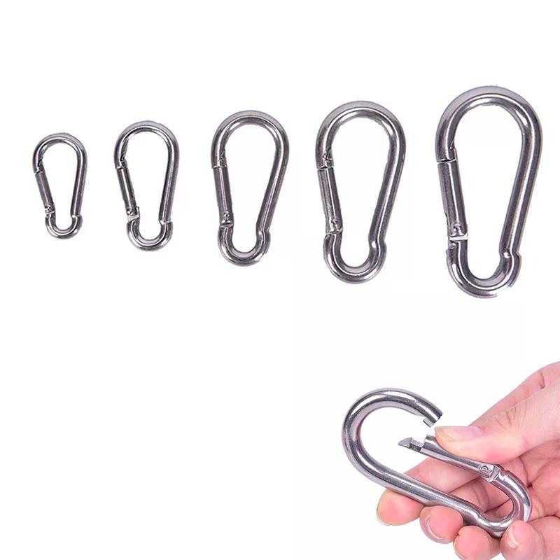 304 Stainless Steel Spring Snap Carabiner Quick Link Lock Ring Hook Snap Shackle Chain Fastener Hook