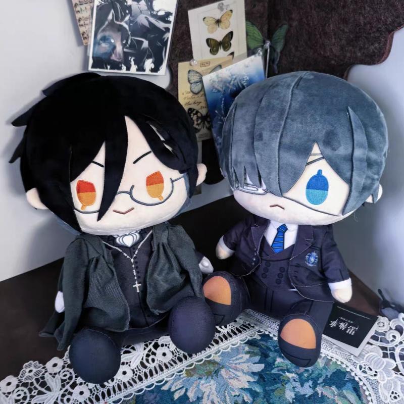Aniplex Black Butler Boarding School Arc Chibi Sitting Plush Dolls Sebastian Michaelis Ciel Phantomhive Anime Gifts For Fans