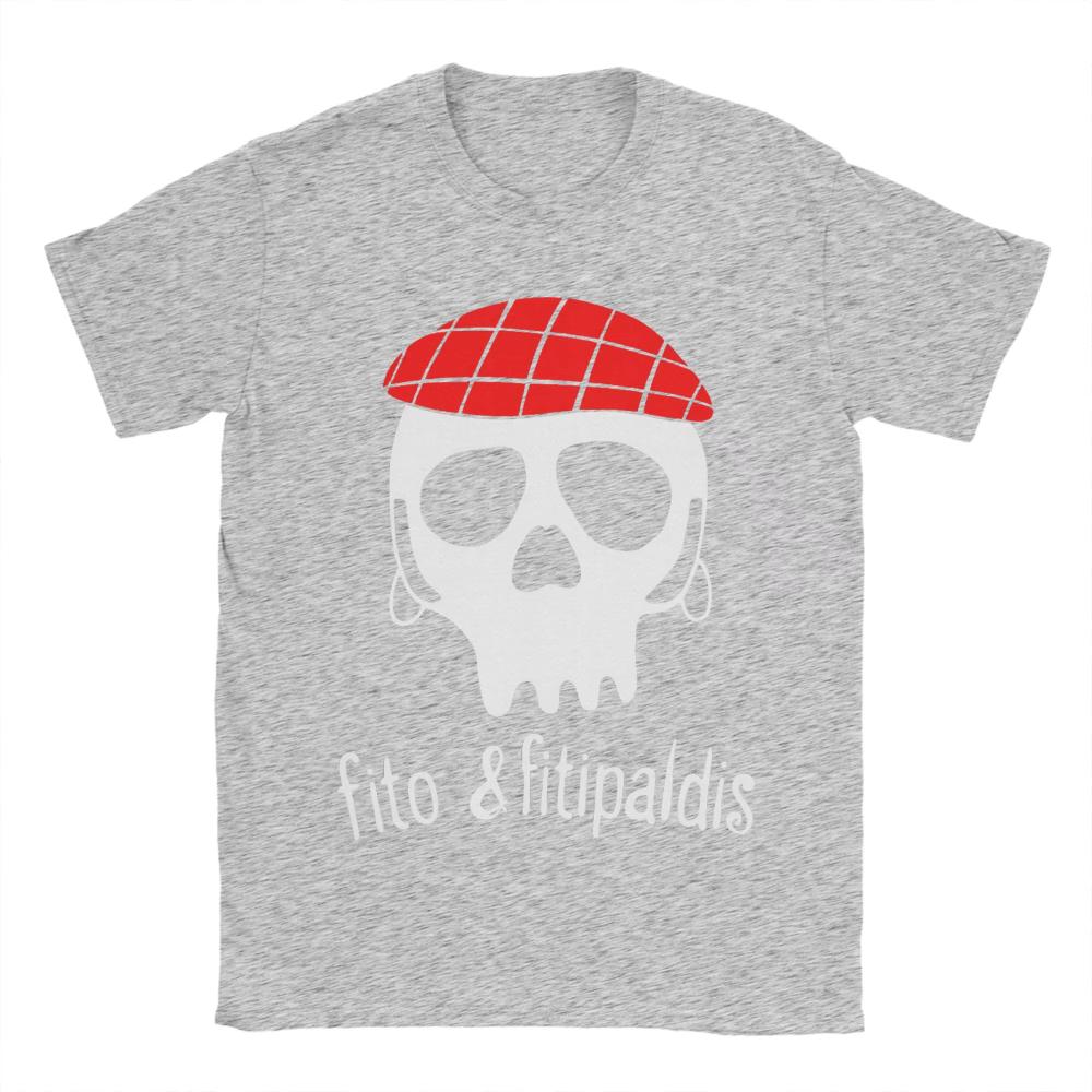 T-Shirt Sommer Fito Fitipaldis Band Schädel mit rot karierter Baskenmütze Neuheit T-Shirts Baumwolle Herren Damen