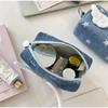 New Winged Coin Purse Mini Color Block Storage Card Pack Stylish Star Bow Decorati Earphe Bag Portable Student Denim Handbag