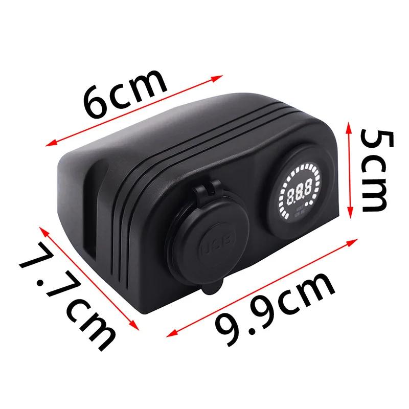 4,2 EIN Dual USB Auto Ladegerät Bunte Voltmeter Display Mit 2 Löcher Wasserdicht Zelt Basis Adapter Für Auto Motorrad marine Boot