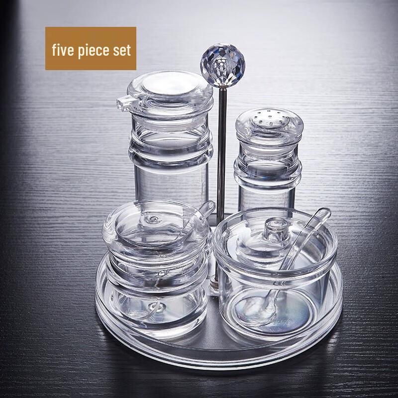 Commercial Round 5-Piece Acrylic Seasoning Set