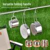 304 Stainless Steel Folding Camping Tableware Set - Durable, Portable, and Collapsible Cookware for Outdoor Adventures.