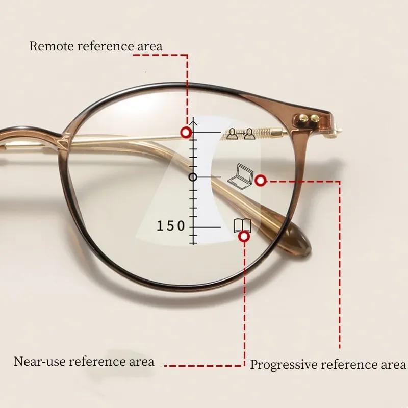 Progressive Multifocus Reading Glasses High Definition Photochromic Presbyopia Eyewear Anti-Blue Light Far Sight Glasses
