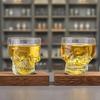 Skleněná karafka ve tvaru lebky, 3D gotická láhev na whisky se zátkou, Nový dávkovač likérů pro domácí bar, Halloweenský dárek