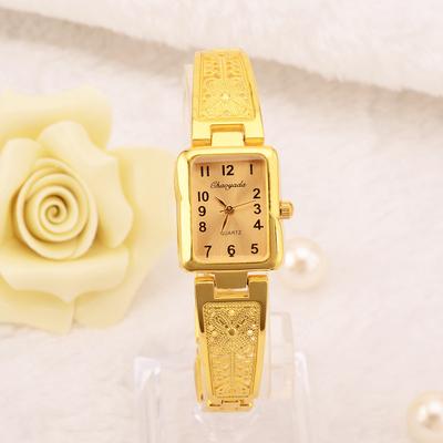 Montre Bracelet Femme Luxe Léger Tendance Imprimé Style Royal Romain Or Carré Montres à Quartz Mode Femme Accessoires