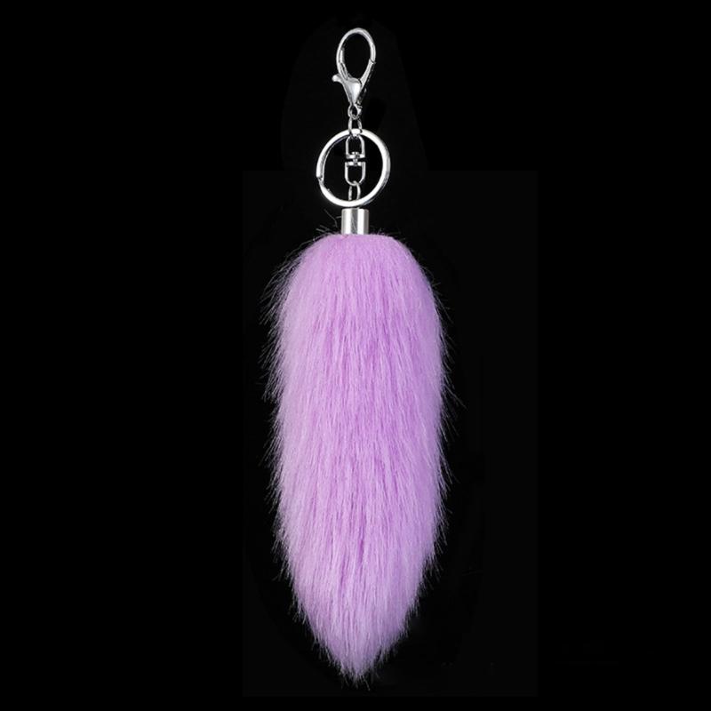 Stylish Artificial Animal Tail Keychain Soft Plush Key Ring Versatile Bag Decoration Youth Fashion Accessory for Purse
