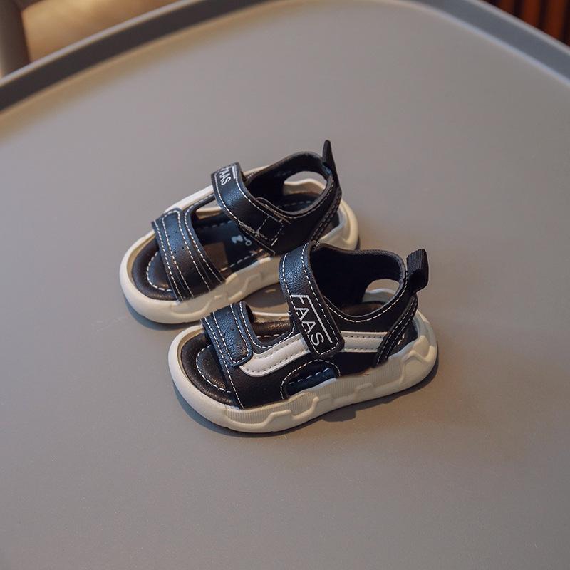 

Soft Soled Girls Baby Shoes Summer New Kids Sandals Anti Slip Boy Shoe Simple Child Beach Shoes Lightweight Baby Walking Shoe 15insole12cm чёрный