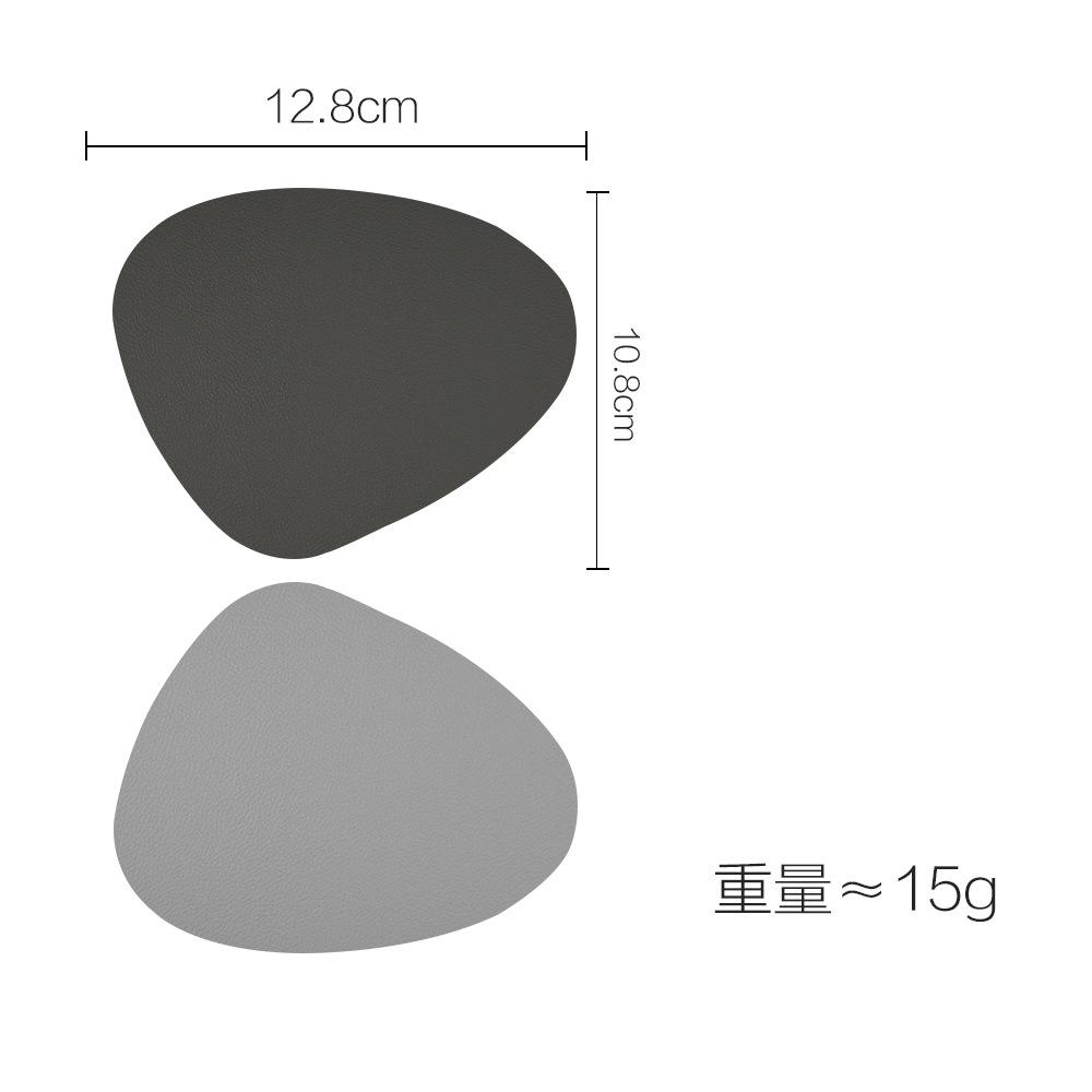 Hochwertiges zweifarbiges Leder-Tischset für den Haushalt, dreieckig, oval, wasserdicht und ölabweisend, wärmeisolierende Matte, Schüsseluntersetzer, Untersetzer, Tischset