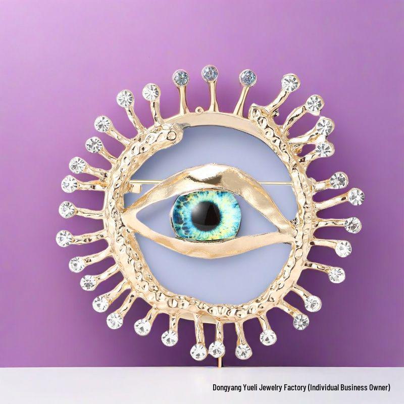Tian She Antique Devil's Eye Brooch: Vintage European & American Design