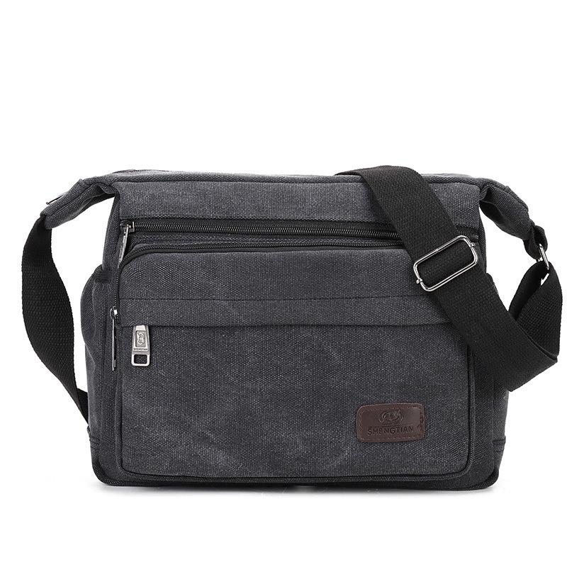 Large Capacity Canvas Shoulder Bag For Men Street Style Durable Material Travel Companion