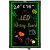LED Message Writing Board, 24 X 16 Inch Illuminated Erasable Chalkboard, Neon Effect Menu Sign, Drawing Board with 8 Fluorescent Chalk Markers and