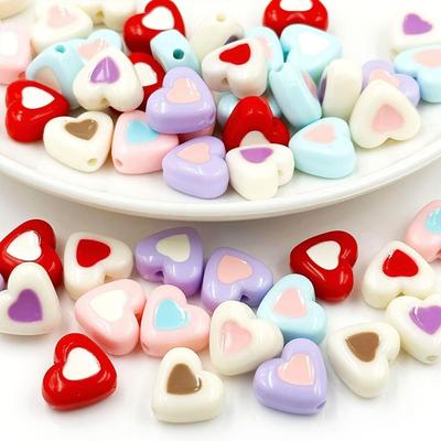 16/30/50 piezas Cuentas Acrílicas de Decoración de Amor Moda Cuentas de Intervalo Cuentas para Manualidades DIY Pulsera Collar Pendientes Llavero