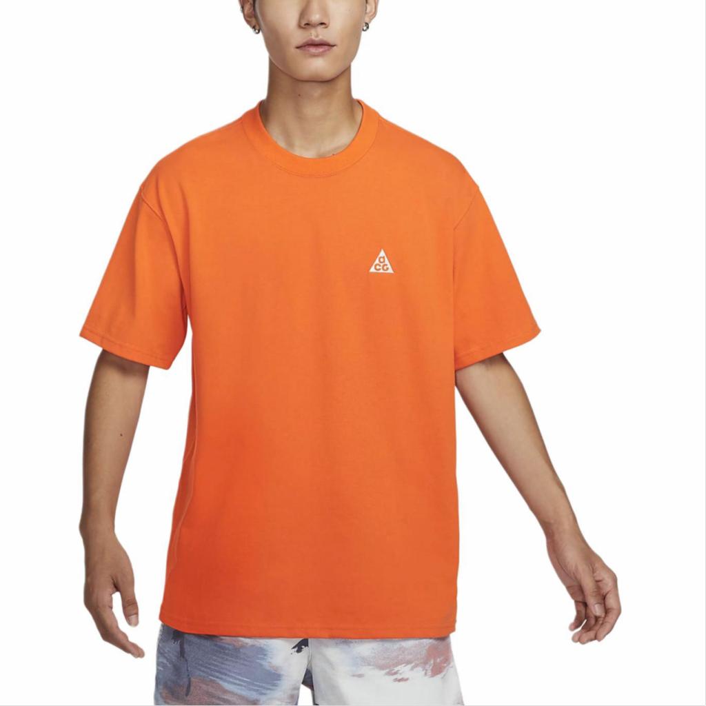 Nike ACG Series Casual Solid Color Pullove T-Shirt for Men In Orange