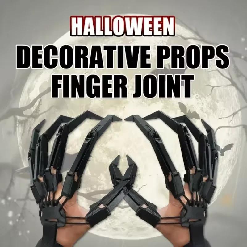 Halloweenowe przegubowe palce straszne sztuczne palce szkielet ręka cosplay palec rękawica realistyczny horror duch pazur prop party decor