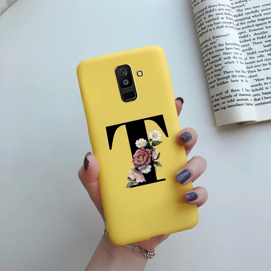 for Samsung Galaxy A6 2018 phone case A600 A600F for Samsung A6 a 6 plus 2018 A605 A605F A6plus case Beautiful 26 Letters cover