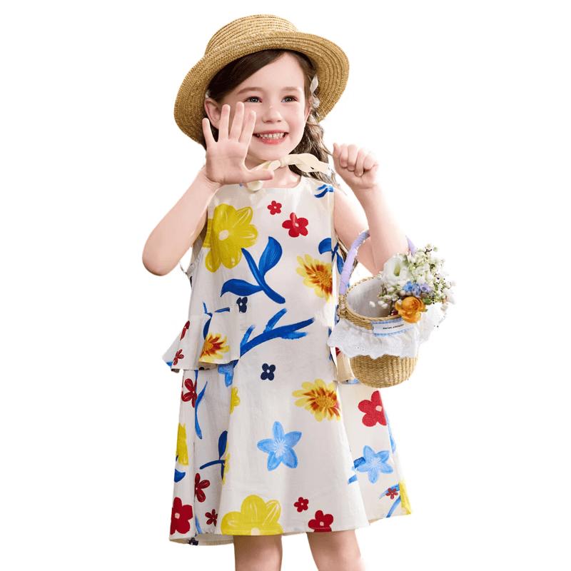 ASK JUNIOR Girls  Summer Sleeveless Casual Dress 120