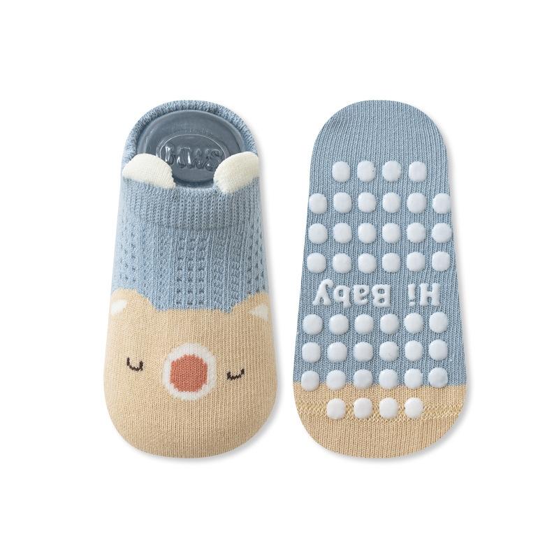 Summer Baby Floor Socks with Anti-Slip Cotton Breathable Mesh Ankle Socks Baby Socks Cute Cartoon Kids Footwear
