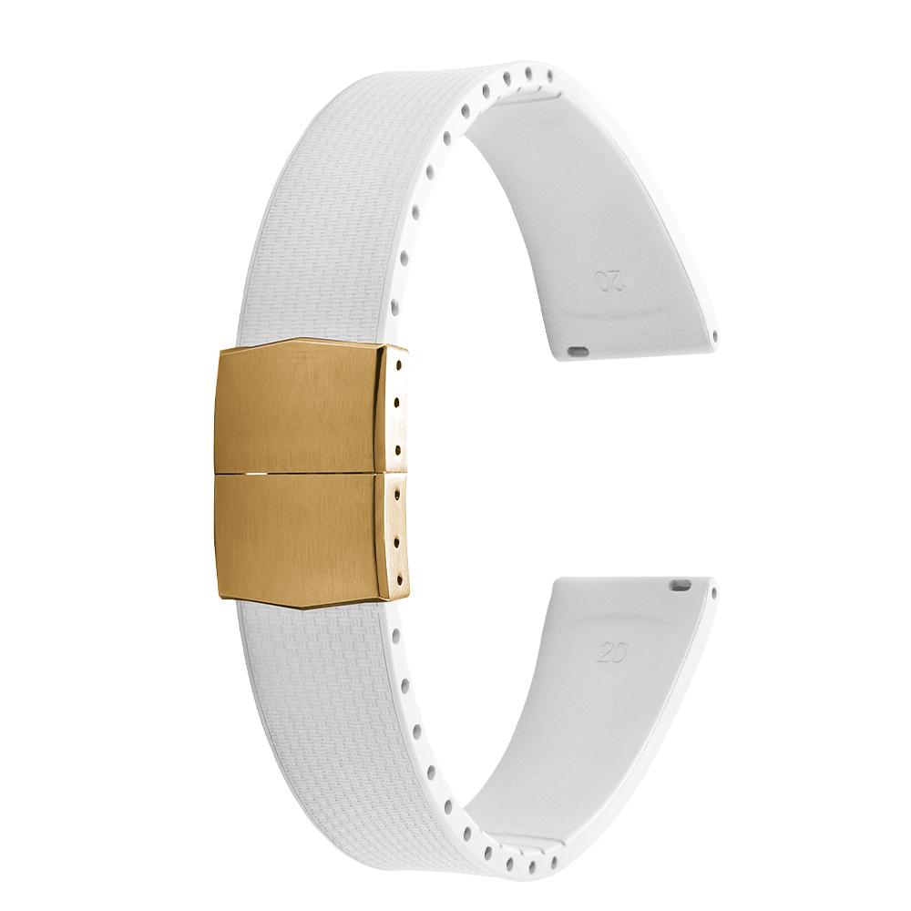 20mm Delugs CTS FKM Gummi Uhrenarmbänder mit 4 Farben Schmetterlingsschließe Einzigartige Textur Schnellverschluss Uhrenarmband für Markenuhr