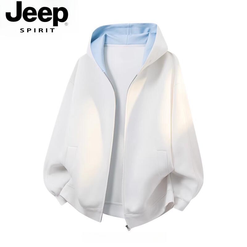 JEEP SPIRIT Men s 2026 Hooded Zipper Sweatshirt Jacket S