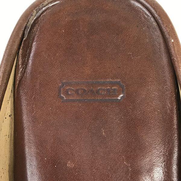 Italy COACH Signature Leather Clog Mule 6.5B 23-23.5 Gray Handmade(USED)