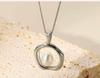 Fashionable Light Luxury Pearl Pendant Necklace with Irregular Circle Design and Durable Colorfast Titanium Steel Chain