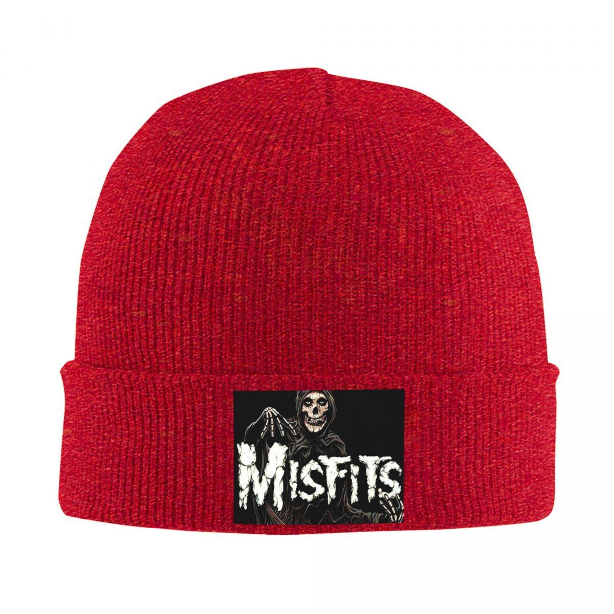Misfits Skull Warm Knitted Cap Fashion Bonnet Hat Autumn Winter Outdoor Beanies Hats for Unisex Adult One Size