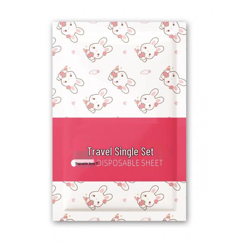 Four-Piece Printed Travel Disposable Bedding Set for Home or Hotel