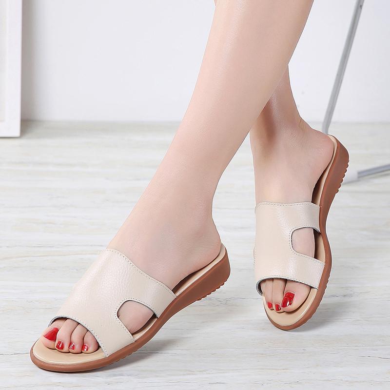 open toe slip on sandals
